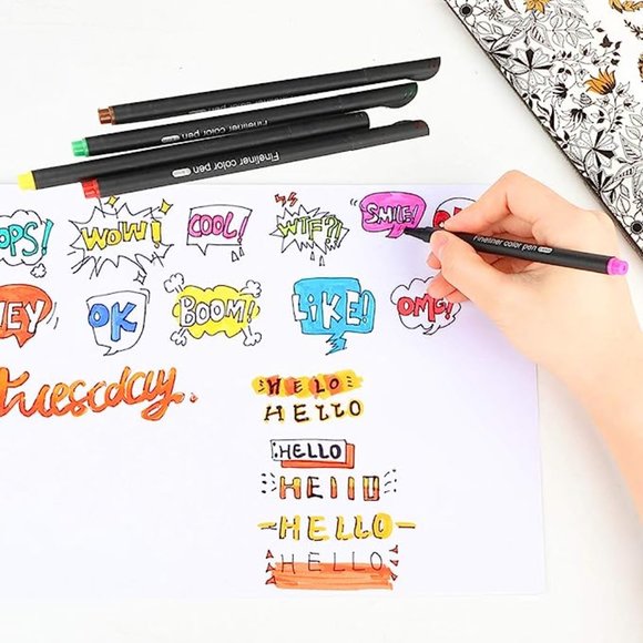 2 Pack of Journal Planner Pens Colored Pens Fine Point Markers Fine Tip Drawing - Picture 5 of 8